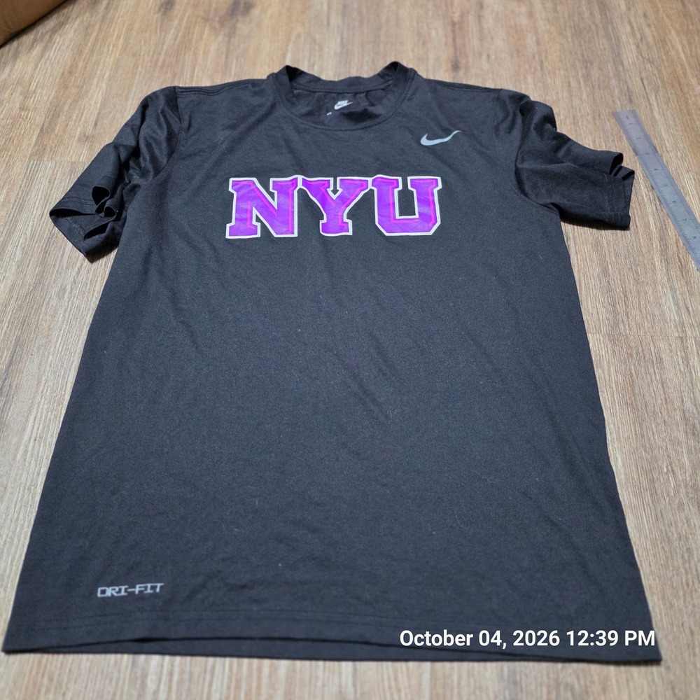 Nike NYU New York University Dri-FIT T-Shirt Mens Medium Black Purple Violets